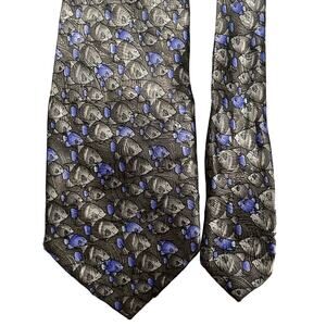 The Nature Conservancy Half Moon Angelfish Purple And Grey Hand Sewn Neck Tie